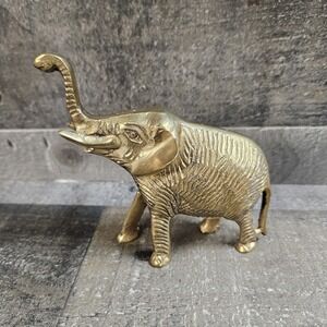 Brass Elephant Figurine‎ ~4" Tall